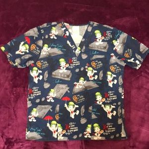 Disney Jiminy Cricket men’s scrub top